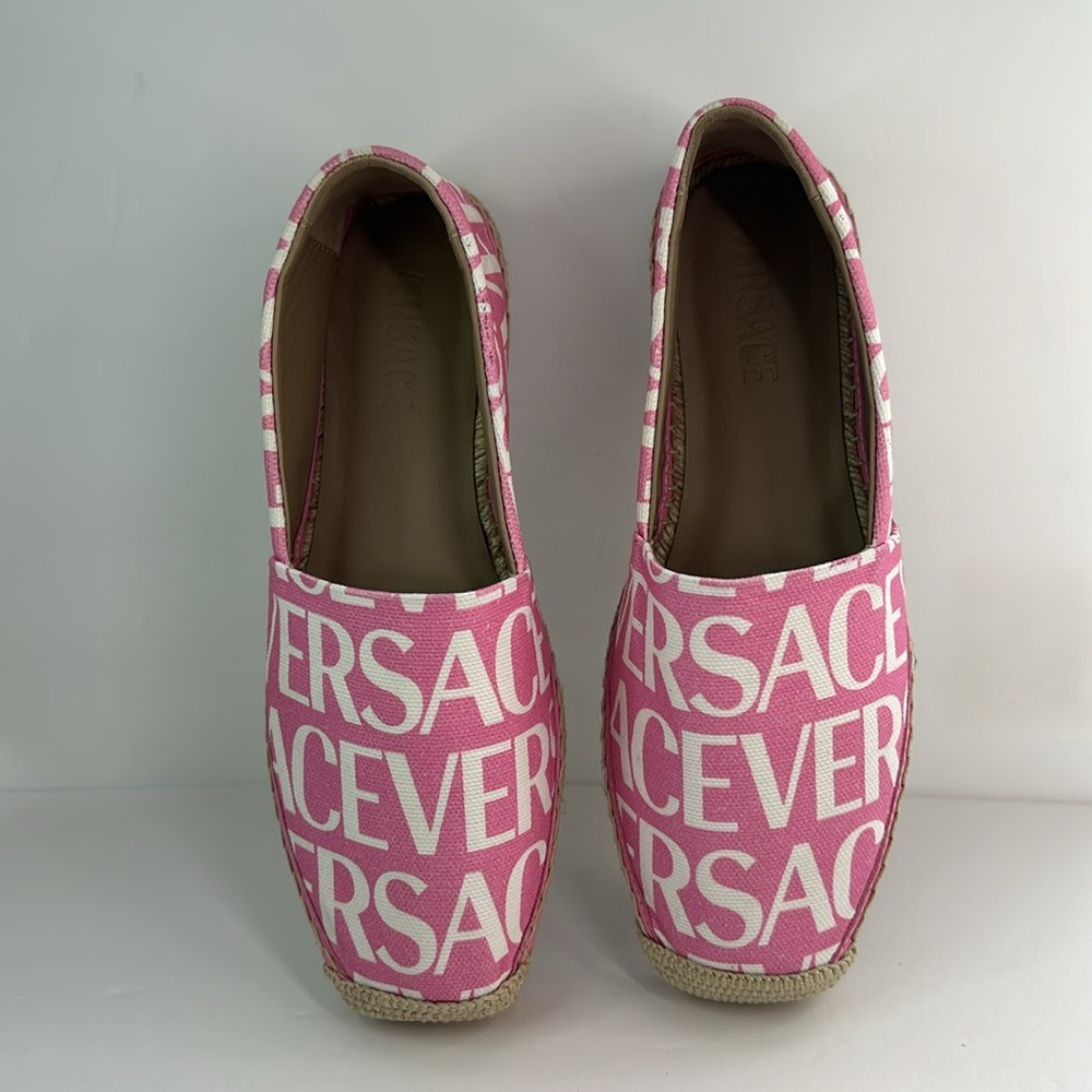 New Authentic VERSACE Espadrilles Rosado Versace La Greca Signature - Picture 9 of 15